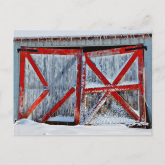 Criss Cross Barn Door Postcard