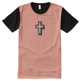 Criss Cross Cross Coral Pink All-Over-Print T-Shirt