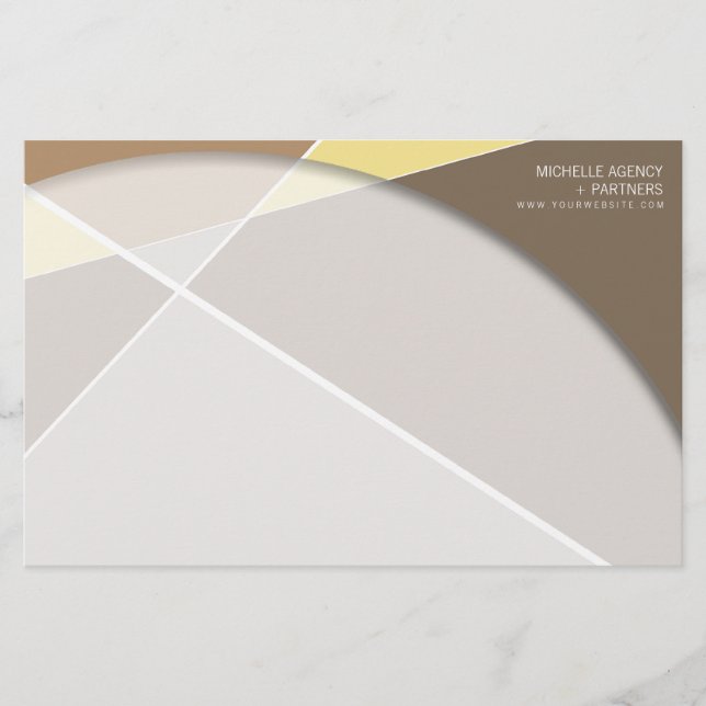 Criss Cross Geometric Pattern Stylish Mod Art Stationery (Front)