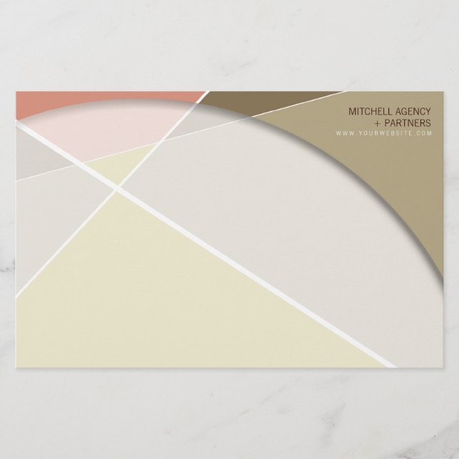 Criss Cross Geometric Pattern Stylish Mod Art Stationery (Front)