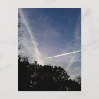 Criss-cross sky postcard
