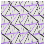 Criss Crossed Lilac and Black Stripes on White Fabric