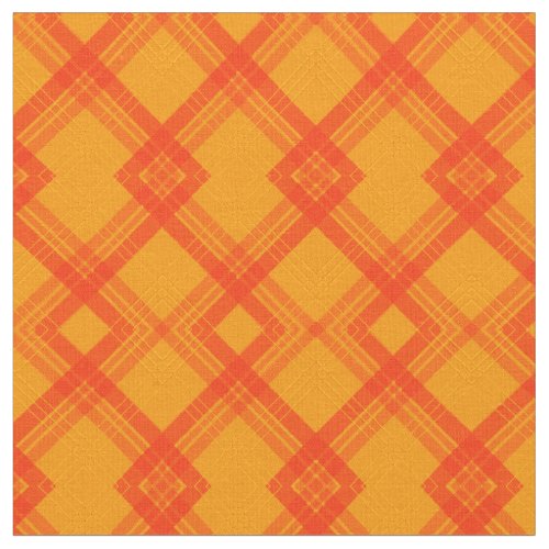 Crisscross checks in red orange  cream fabric