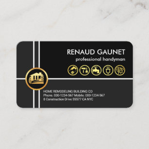 Crisscross Lines Home Repairs Handyman Business Card