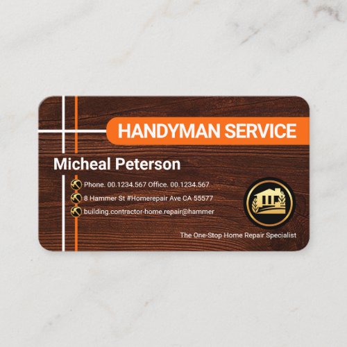 Crisscross Lines On Timber Wood Business Card