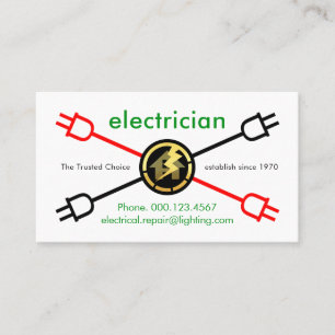 Crisscross Power Plugs Electrical Service Business Card