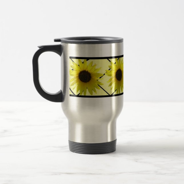 Crisscross Sunflower Travel Mug (Left)