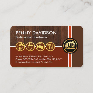 Crisscross Timber Lines Home Handyman Business Card