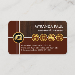 Crisscross Timber Lines Home Repairs Business Card