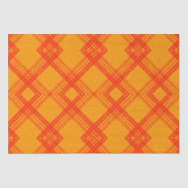 Crisscrossed Happy Red & Yellow/Orange Checks Show Tissue Paper (Front)