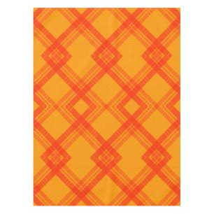 Crisscrossed Happy Red & Yellow/Orange Checks Tablecloth