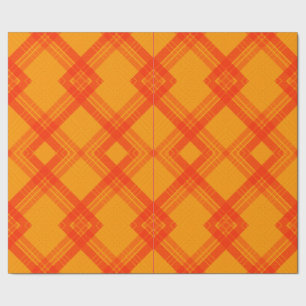 Crisscrossed Happy Red & Yellow/Orange Checks Wrapping Paper