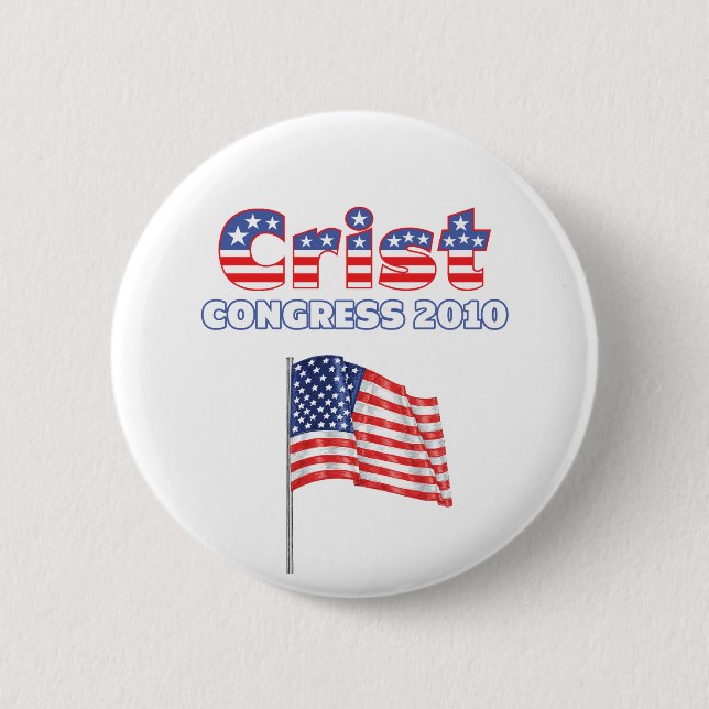 Crist Patriotic American Flag 2010 Elections Button (Front)