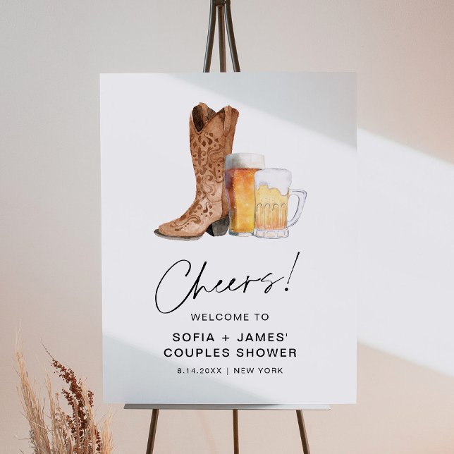 CRISTAL Boots and Brews Couples Shower Sign (Creator Uploaded)