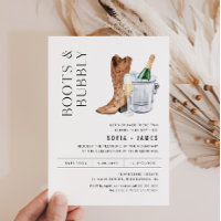 CRISTAL Boots & Bubbly Couples Shower Invitation