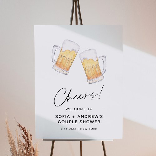 CRISTAL Brews Before I Do Couples Shower 18x24 Foam Board