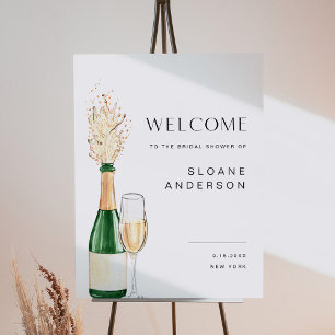 CRISTAL Champagne Bridal Shower Welcome 18x24 Foam Board
