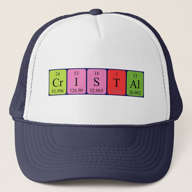 Cristal periodic table name hat (Front)