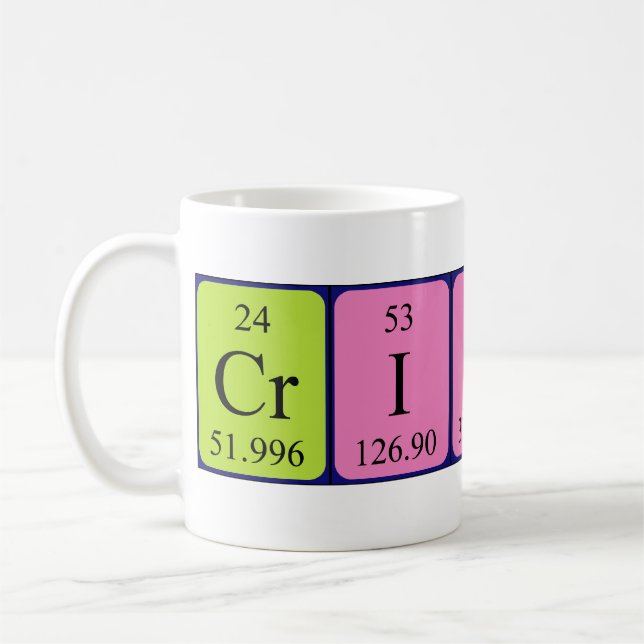 Cristal periodic table name mug (Left)
