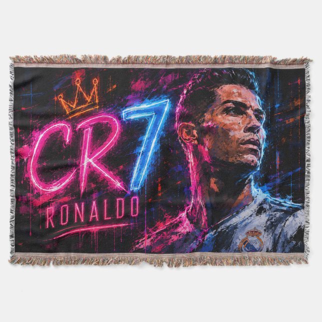Cristiano Ronaldo (CR7) Throw Blanket (Front)