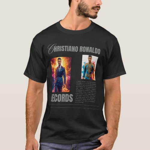 Cristiano Ronaldo Records Typography T_Shirt