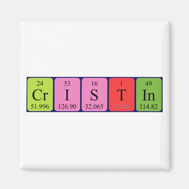Cristin periodic table name magnet (Front)