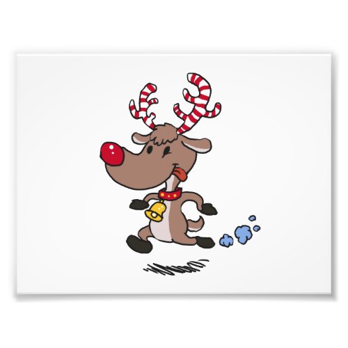 Cristmas Reindeer running  choose background colo Photo Print
