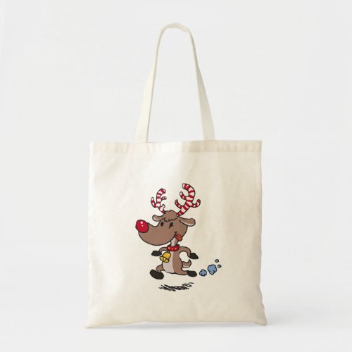 Cristmas Reindeer running  choose background colo Tote Bag