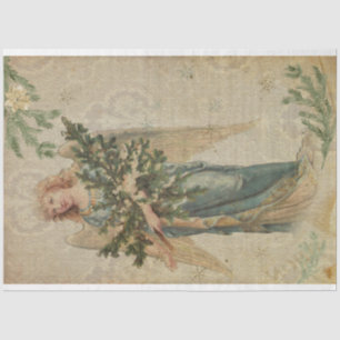 Cristmas Vintage Angel Holding Christmas Tree Tissue Paper