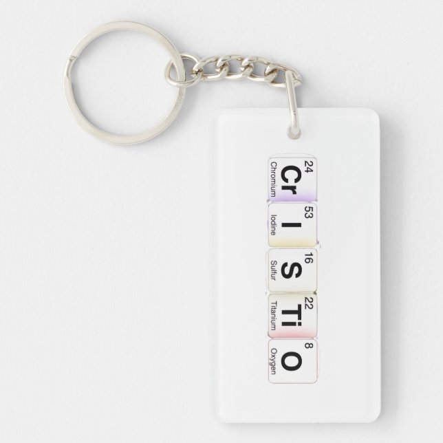 Cristo Elementos Químicos Keychain (Front)