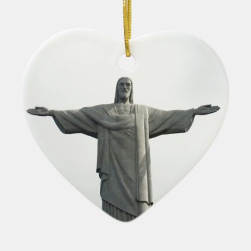 Cristo redentor Christ the redeemer with copy spac Ceramic Ornament