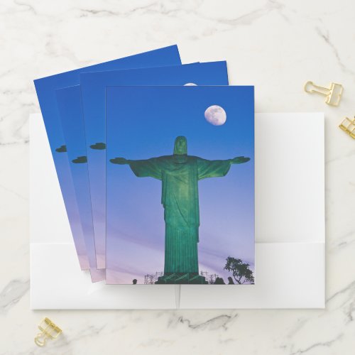 Cristo Redentor Statue Rio de Janeiro Brazil Pocket Folder