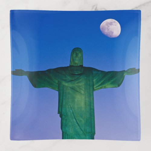 Cristo Redentor Statue Rio de Janeiro Brazil Trinket Tray