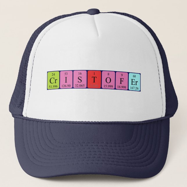 Cristofer periodic table name hat (Front)