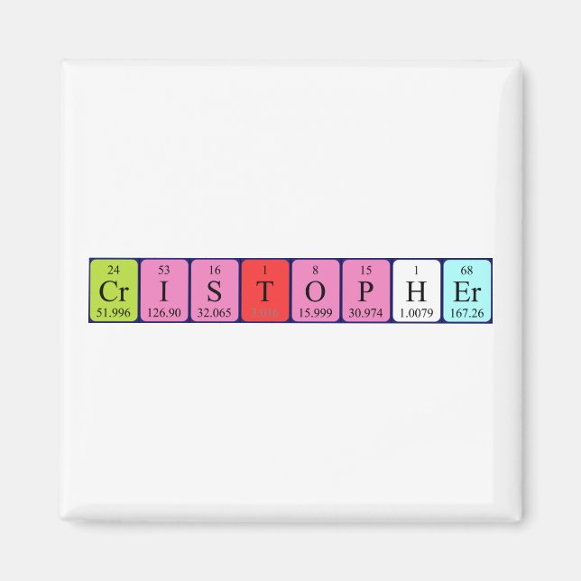 Cristopher periodic table name magnet (Front)