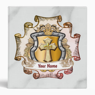 Cristos Cross Shield Surname 3 Ring Binder