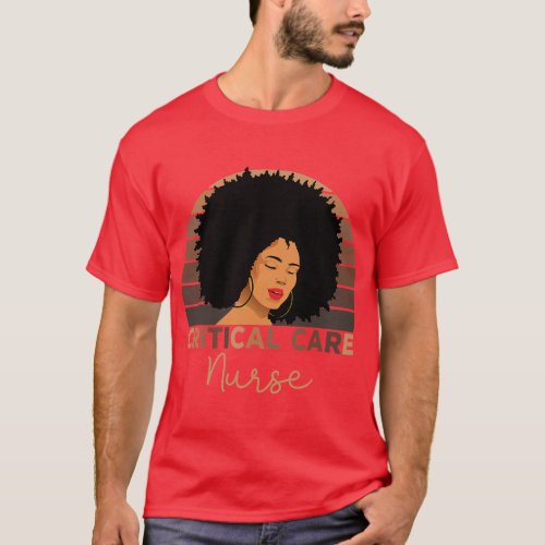 Critical Care Nurse Afro American Intensive Care f T_Shirt