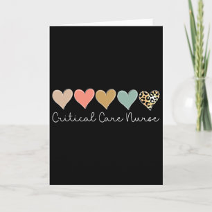 Critical Care Nurse Leopard Heart, Valentine's Day Card