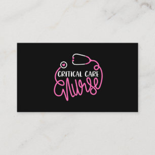 Critical Care Nurse Logo RN Critical Care Nursing Business Card