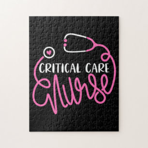 Critical Care Nurse Logo RN Critical Care Nursing Jigsaw Puzzle