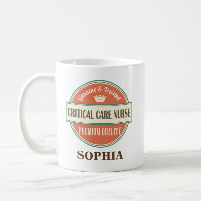 Critical Care Nurse Personalized Office Mug Gift (Left)
