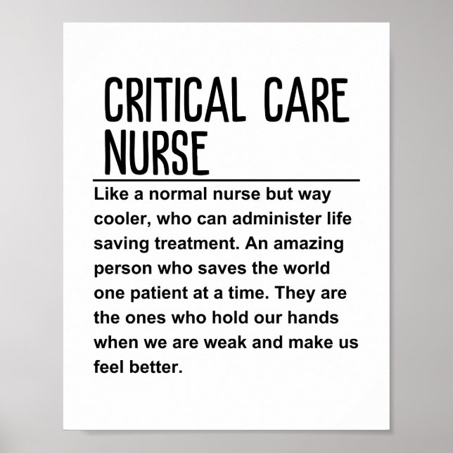 Critical care nurse poster (Front)
