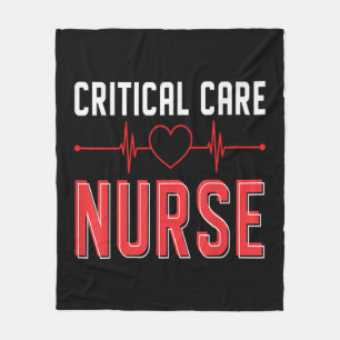 Critical Care RN ICU RN Critical Care Nurse Critic Fleece Blanket