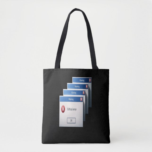 Critical Error — Retro Windows Warning Boxes Graph Tote Bag (Front)