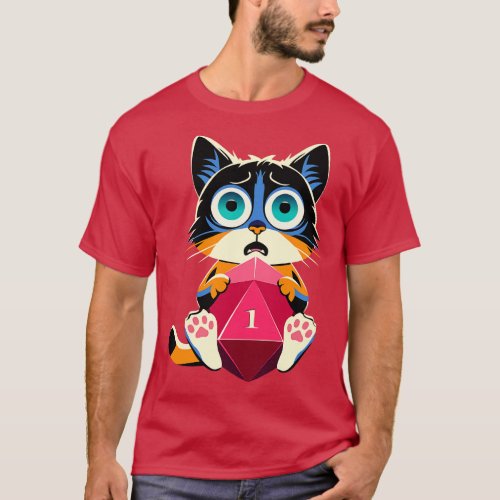 Critical Fail Cat D20 Dice 1 T_Shirt