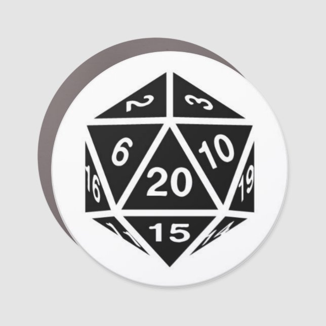 Critical Hit D20 Car Magnet (Front)