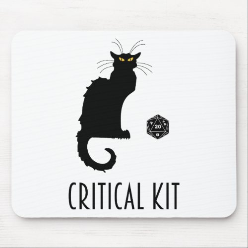 Critical Kit Funny Cat D20 RPG Tabletop Gaming Mouse Pad