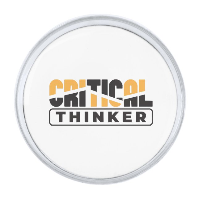 Critical Thinker  Think For Yourself  Silver Finish Lapel Pin (Front)