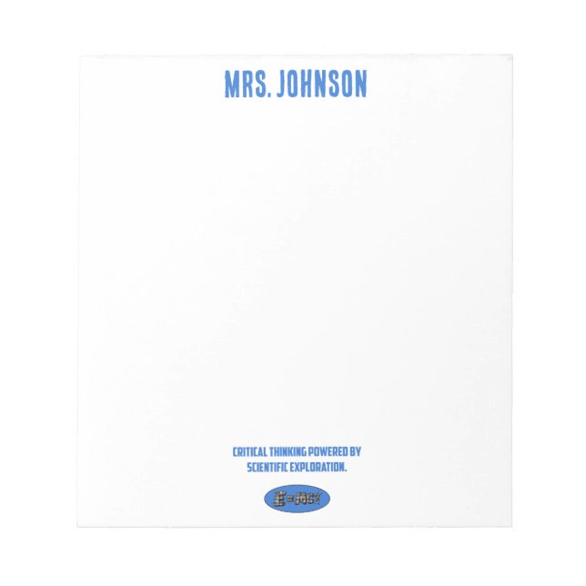 Critical Thinking Powered By Science Exploration Notepad (Front)