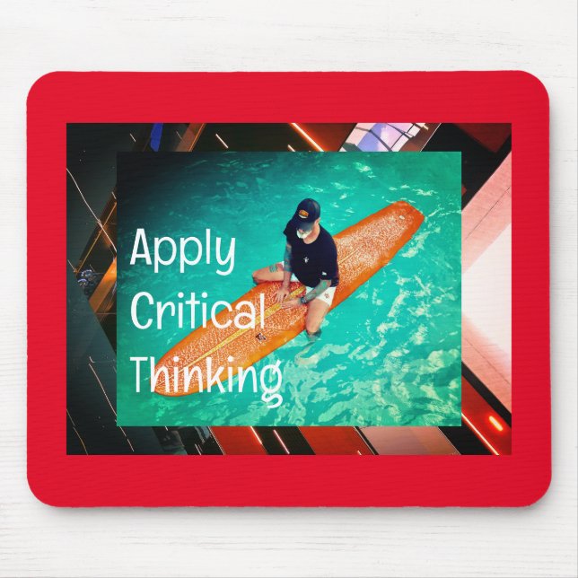 "Critical Thinking" Surf Dad Mousepad (Front)